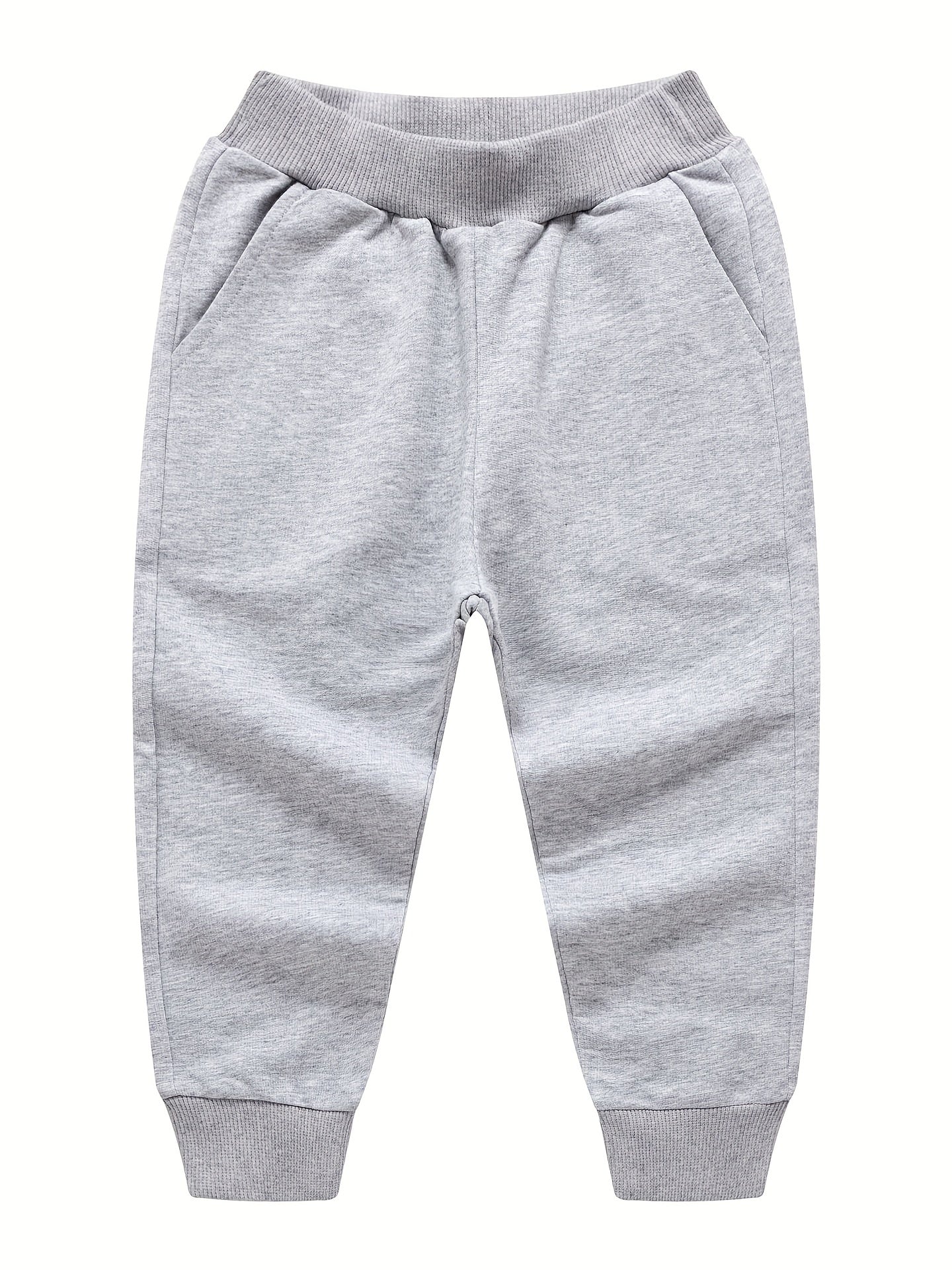 Boys Active Cotton Sweatpants Elastic Waist Sports Pants