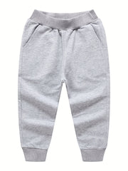 Boys Active Cotton Sweatpants Elastic Waist Sports Pants