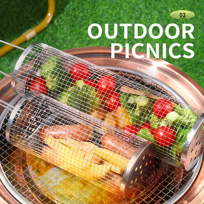 Stainless Steel BBQ Cage Grilling Net Outdoor Camping Barbecue Tool