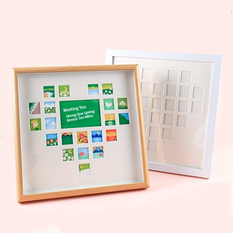 Love Shaped Grid Oil Painting Frame Display Stand DIY Gift