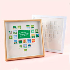Love Shaped Grid Oil Painting Frame Display Stand DIY Gift
