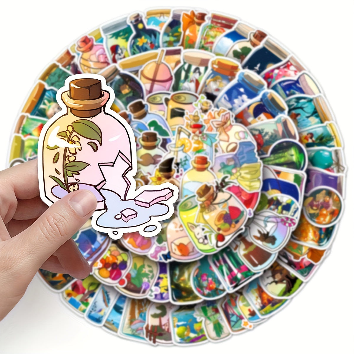 100pcs Cartoon Bottle Graffiti Stickers for Phone Laptop Car