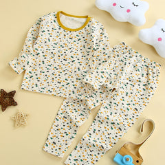 Baby Girls Pajamas Family Outfit Print Round Neck Long Sleeve Top & Pants Set
