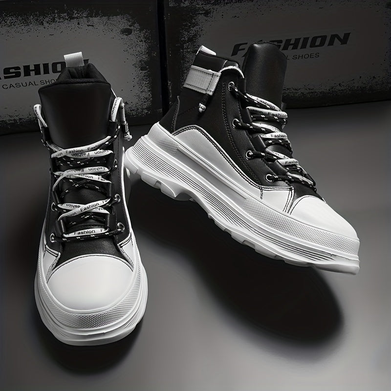 Men's Platform Lace up Boots for Casual Walking