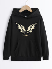 Dino & Wings Boys Hoodie Long Sleeve Sweatshirt for Fall Spring