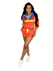 Sun Protection Hooded 2 Piece Athletic Suit for Women