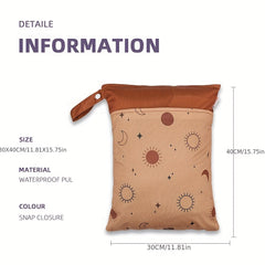 Sun Star Moon Diaper Storage Bag Mommy Beach Travel Waterproof