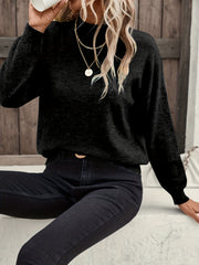 Mock Neck Pullover Sweater Long Sleeve Casual Women's Clothing