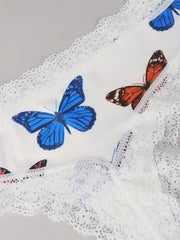 3 Pack Plus Size Butterfly & Heart Print Tanga Panty Set