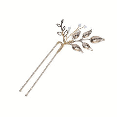 Alloy Flower Golden Hair Pin Inlaid Faux Pearl U shaped Hairpin Ponytail Holder