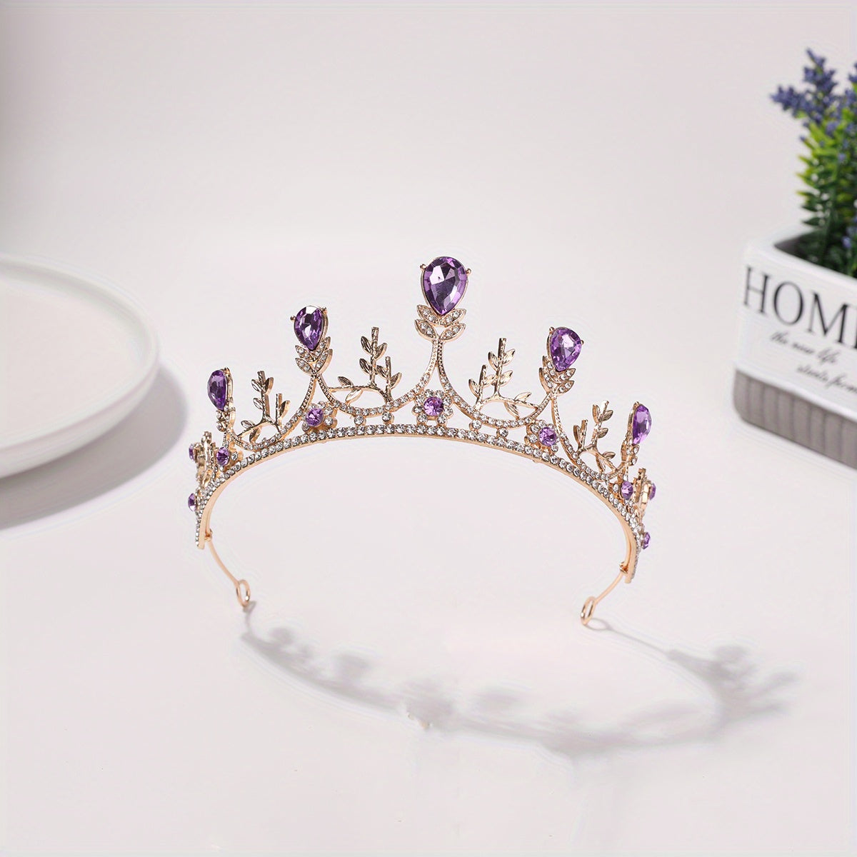 Girls Rhinestone Bead Crown Head Jewelry Props
