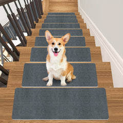 15pcs Carpet Stair Treads Non Slip Indoor Carpet 44 x 18 Stair Runners