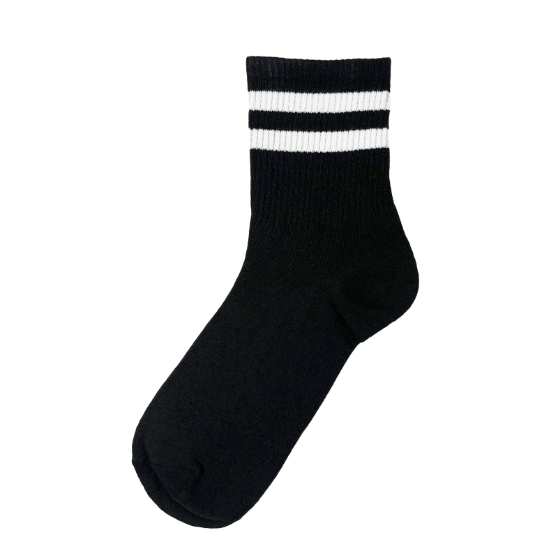 6 Pairs Men's Striped Crew Socks Comfy Casual Style Winter & Autumn