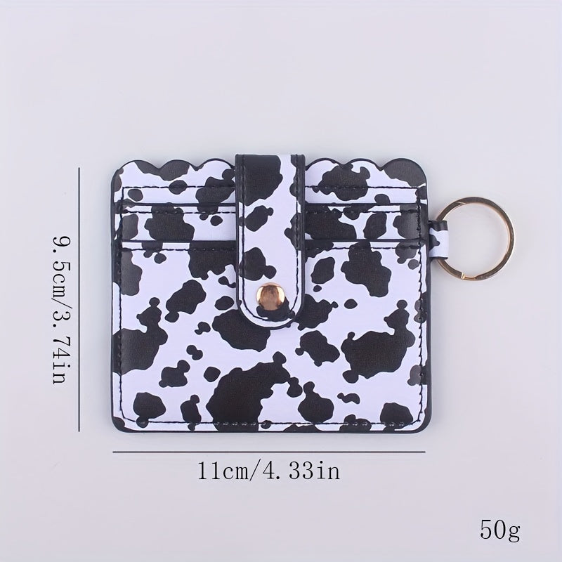 Colorful Faux Leather Keychain Keyring Coin Purse Card Holder