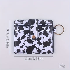 Colorful Faux Leather Keychain Keyring Coin Purse Card Holder