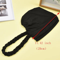 Pre tied Braid Elastic Turban Cap Head Wraps Lightweight Bonnet Women