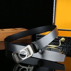 Men's Durable Belt 3 1 4in Cowhide Stainless Steel Automatic Buckle