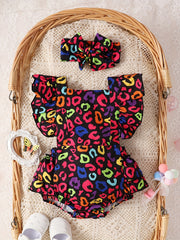 Baby Girl's Cartoon Graphic Cotton Onesie with Headwear