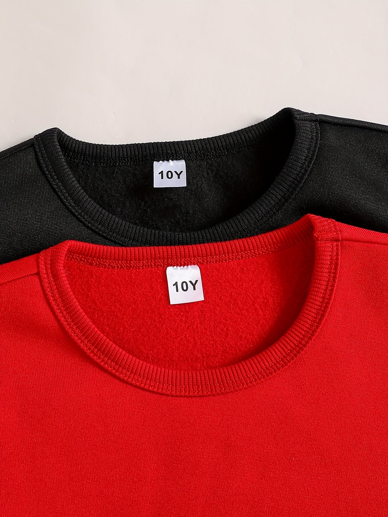 2pcs Boys Casual Pullover Sweatshirt Long Sleeve Crew Neck Tops