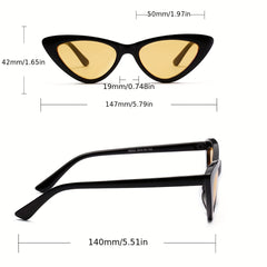 Y2K Cat Eye Sunglasses Clear Frame UV400 Sun Shades Glasses