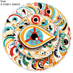 50pcs Devil's Eye Horror Series Phone Case Stickers Waterproof Decor
