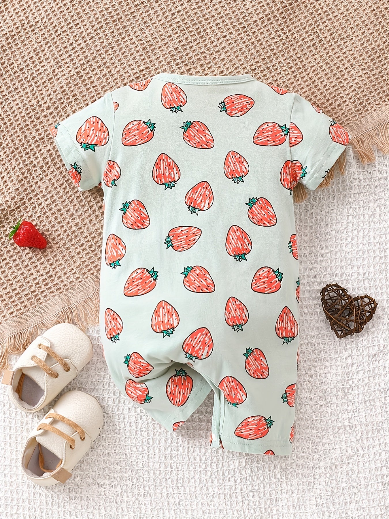 Cute Strawberry Jumpsuit for Baby Girls