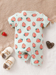 Cute Strawberry Jumpsuit for Baby Girls