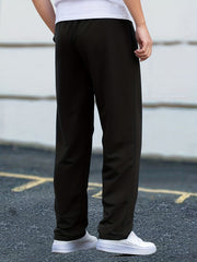 Men's Casual Pants Drawstring Waist Straight Leg