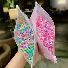 1000 Disposable Colorful Hair Bands Hair Ties for Girls