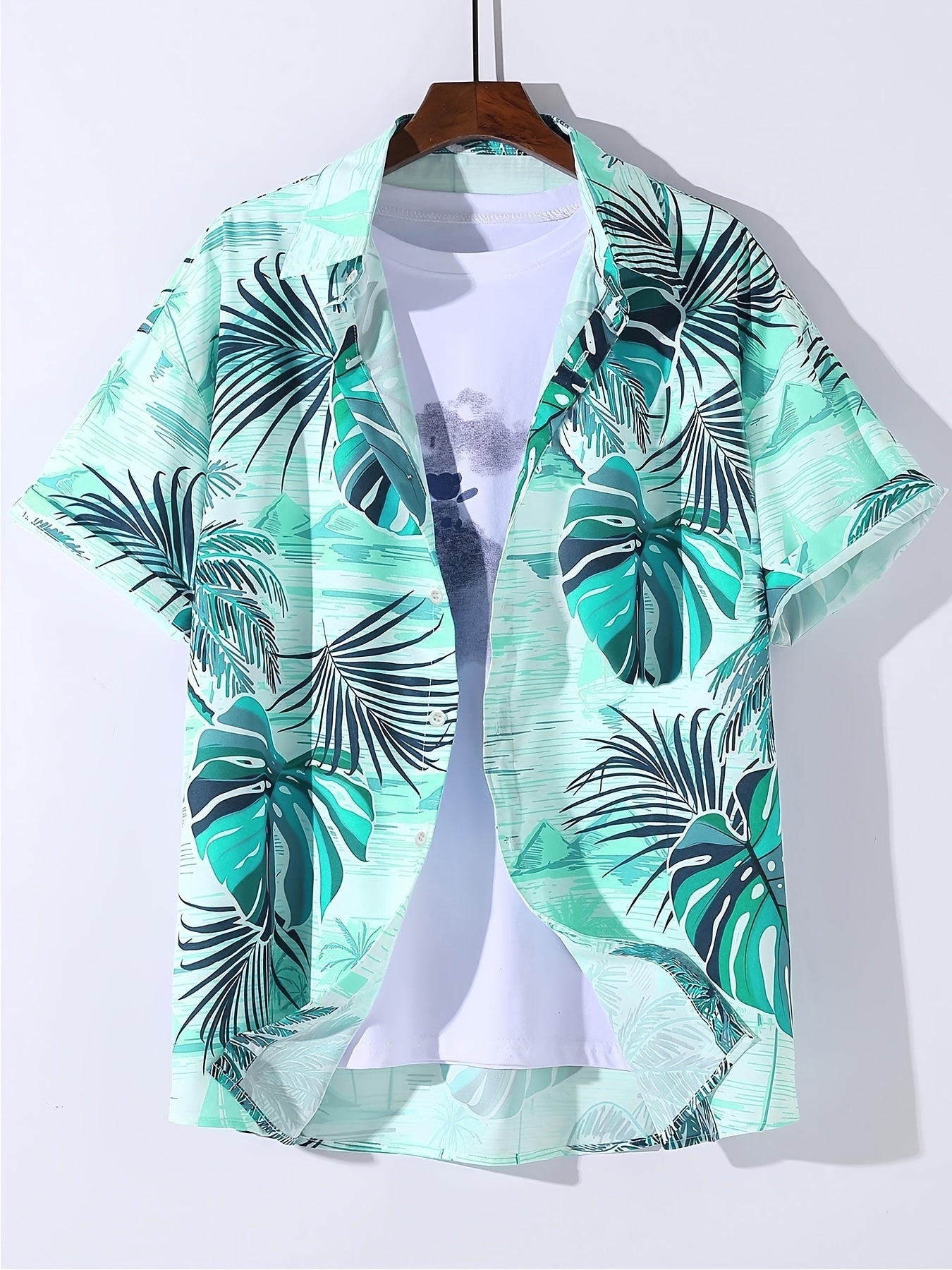 Tropical Hawaiian Shirt Men's Allover Print Button Up Short Sleeve
