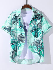 Tropical Hawaiian Shirt Men's Allover Print Button Up Short Sleeve