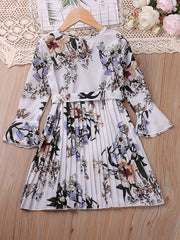 Floral Flare Long Sleeve Dress for Girls