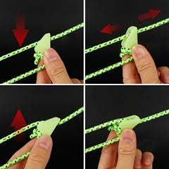 20pcs Fluorescent Triangle Rope Buckles For Outdoor Safety And Convenience