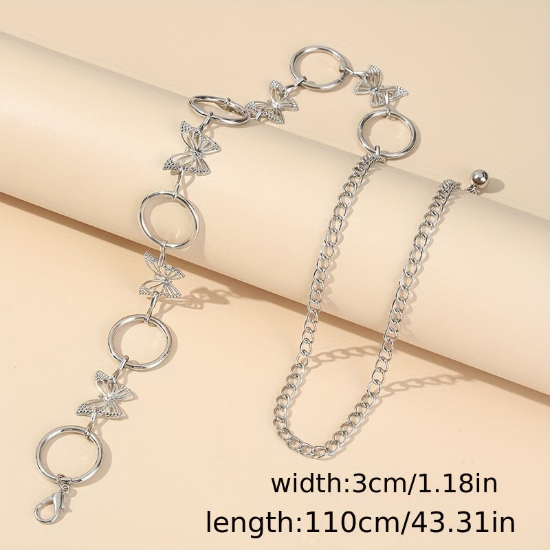 Butterfly Waist Chain Metal Tassel Belly Chain