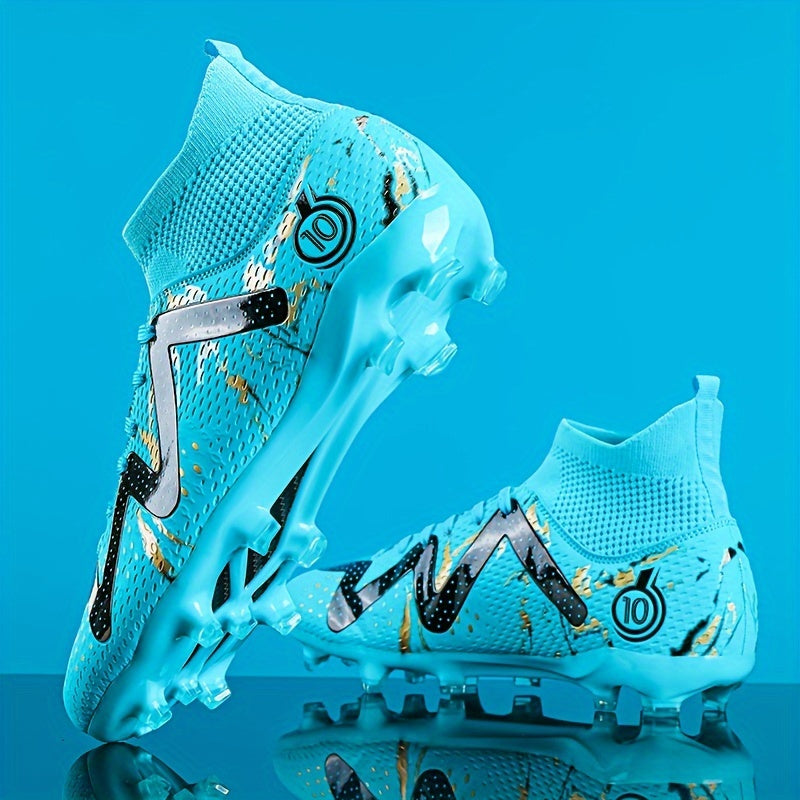 Boys High Top Football Cleat With Spikes Non Slip