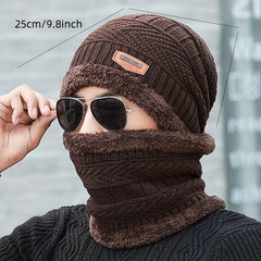 Men's Winter Knitted Hat Thickened Velvet Warm Hat