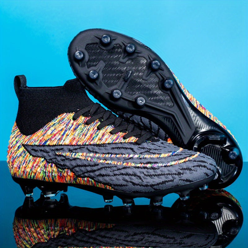 Kid's Outdoor Striped Soccer Cleats Anti Skid Shoes for Training