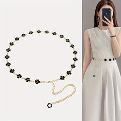 Lucky Clover Golden Waist Chain & Reversible Belly Chain
