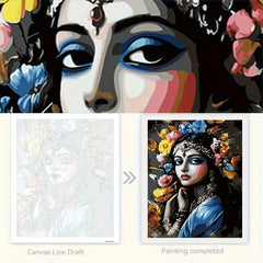 DIY Paint by Numbers Kit for Adults Floral Woman Unframed Canvas