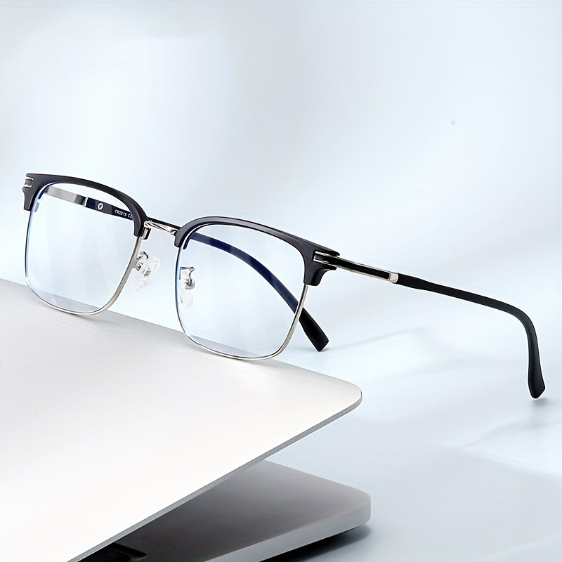 Semi Rimless Men's Glasses Protective Glasses For Reading Office Games