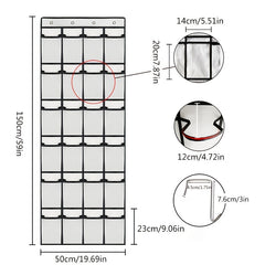 Over The Door Shoe Organizer Hanging Closet Storage Bag Rack With 24 Pockets
