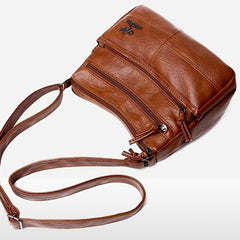 Shoulder Bag Large Capacity Faux Leather Crossbody Bag Zipper Purse