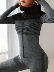 Striped Pattern Casual Sports Jacket Sweatshirts Coat