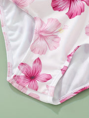 Girl's Floral Tankini Set Beachwear Swimwear Pool Party
