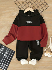 Toddler Boys Letter Graphic Hoodie & Sweatpants Set