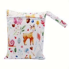 ASENAPPY Small Wet Bag 20x25cm Floral & Animal Designs Machine Washable