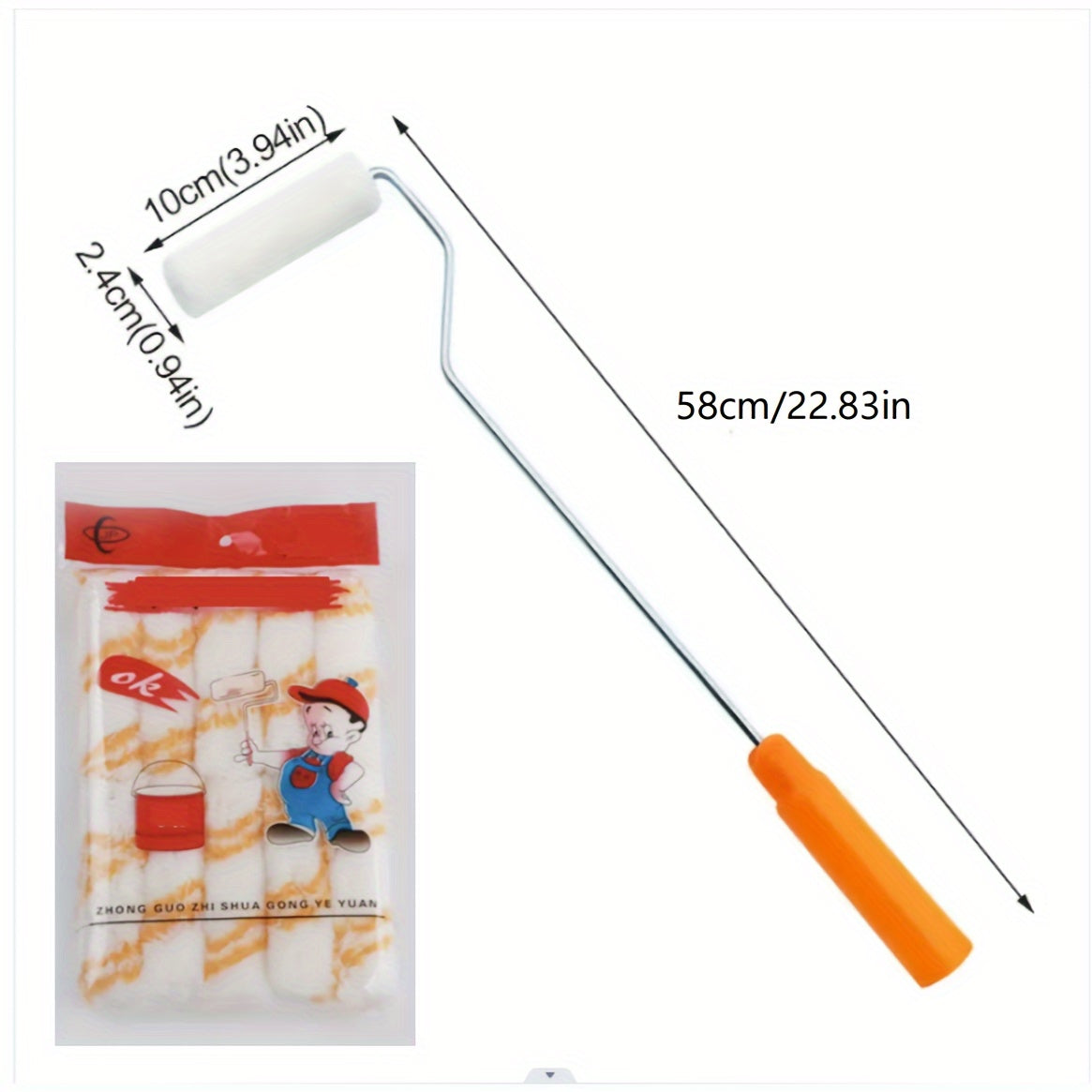 1pc Handle 10pcs Roller Cores Latex Paint Coating Roller Brush 10 16 Cm