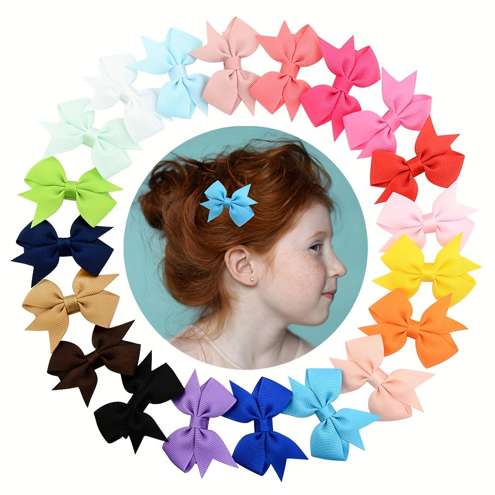 20pcs Small Bowknot Hair Clip Baby Girl Hair Accessories