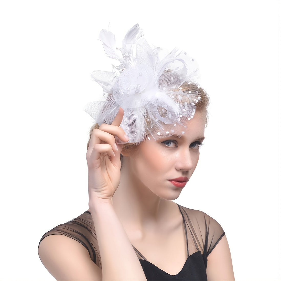 Women Fascinator Hat Wedding Pillbox Party Bridal Hair Accessories