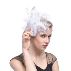 Women Fascinator Hat Wedding Pillbox Party Bridal Hair Accessories